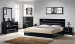 Barcelona Black Lacquer Wood Queen Bed