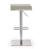 Bari Light Grey Vegan Leather Adjustable Bar Stool