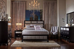 Barzini 5-Pc Metallic/Black Wood Cal King Bedroom Set