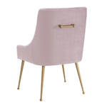 Beatrix Blush Velvet/Gold Metal Side Chair