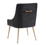 Beatrix Grey Velvet/Gold Metal Side Chair