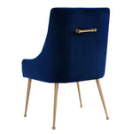 Beatrix Navy Velvet/Gold Metal Side Chair