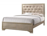 Beaumont 5-Pc Gold-Tone Leatherette/Wood King Bedroom Set