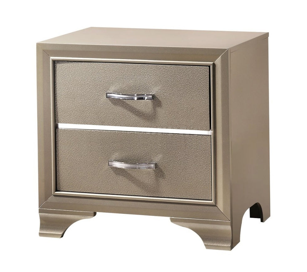 Beaumont Gold 2-Drawer Nightstand