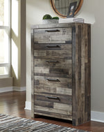 Derekson Multi Gray Wood 5-Drawer Chest