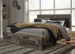 Derekson Multi Gray Wood King Storage Bed