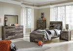 Derekson Multi Gray Wood Twin Panel Bed