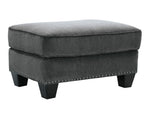 Gavril Gray Chenille Ottoman