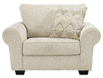 Haisley Ivory Fabric Chair and a Half