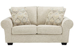 Haisley Ivory Fabric Loveseat