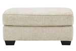 Haisley Ivory Fabric Ottoman