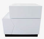 Berlin White Lacquer Wood Left Nightstand