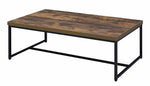 Bob Weathered Oak Finish Wood/Black Metal Coffee Table