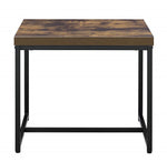 Bob Weathered Oak Finish Wood/Black Metal End Table