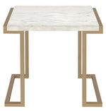 Boice II Faux Marble/Champagne Metal End Table