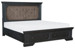 Bolingbrook Charcoal Wood King Bed with Storage