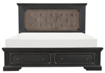 Bolingbrook Charcoal Wood King Bed with Storage