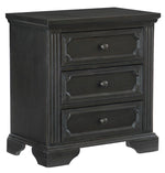 Bolingbrook Charcoal Wood 3-Drawer Nightstand