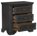 Bolingbrook Charcoal Wood 3-Drawer Nightstand