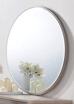 Brazil Taupe Wood Round Mirror