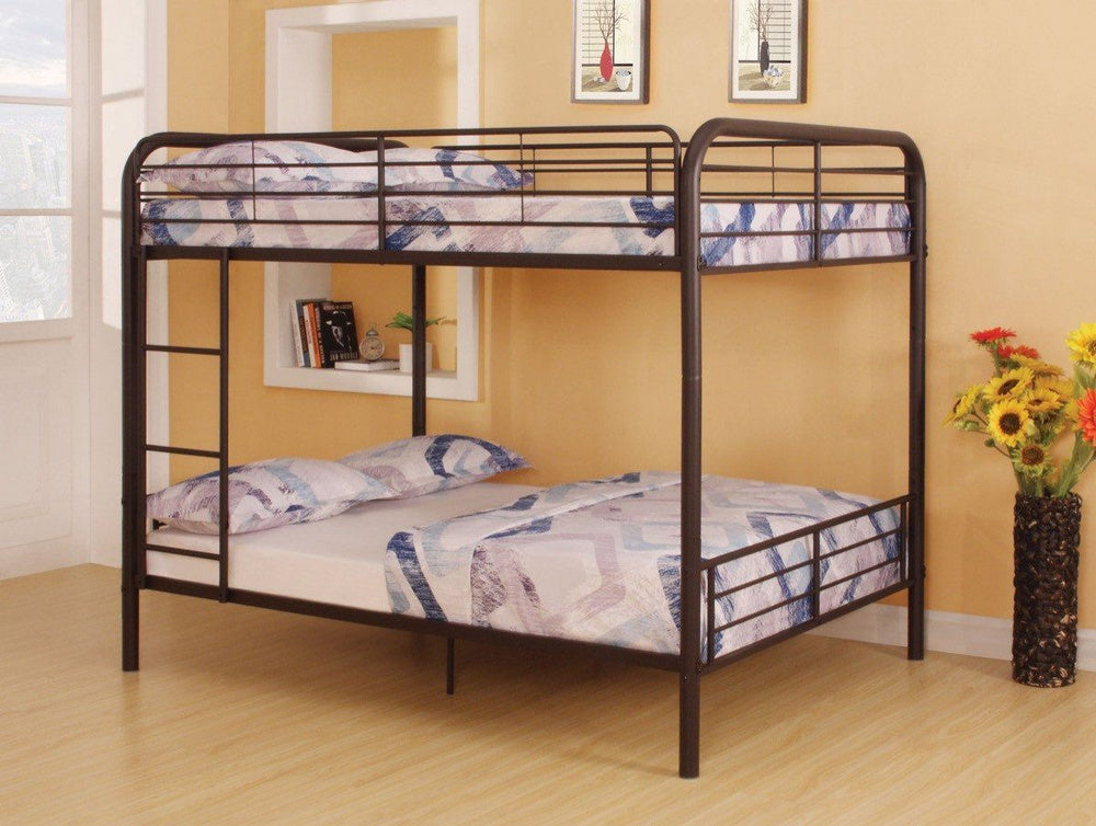 Bristol Dark Brown Metal Full over Full Bunk Bed