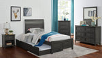 Brogan Gray Wood Twin Bed with Trundle