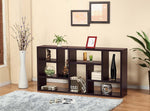 Camilla Red Cocoa Wood Bookcase with 9 Open Shelves