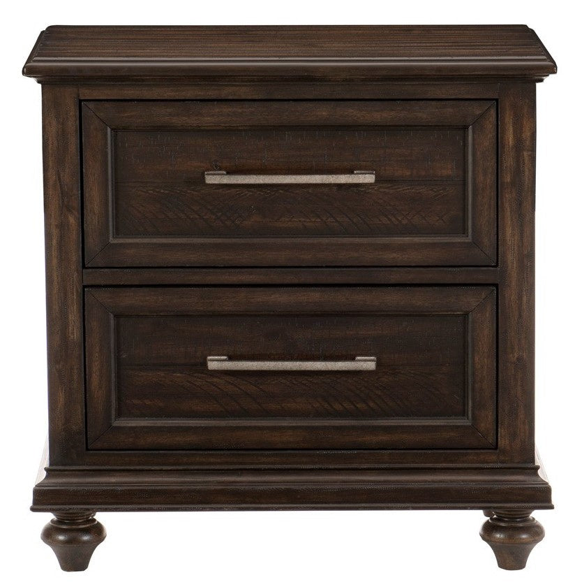 Cardano Driftwood Charcoal Wood 2-Drawer Nightstand