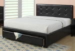 Carla 5-Pc Black Faux Leather/Wood Queen Storage Bed Set