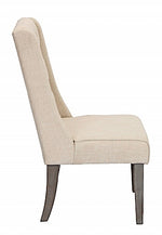 Carlie 2 Beige Linen Fabric Side Chairs