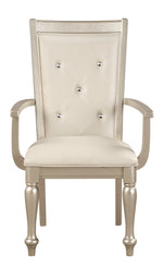 Celandine 2 Silver Vinyl/Wood Arm Chairs