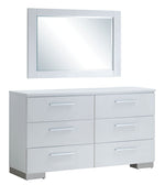 Christie High Gloss White Wood Dresser