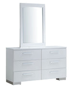 Christie High Gloss White Wood Dresser