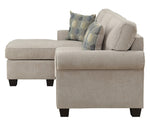 Clumber Sand Fabric Reversible Sectional Sofa