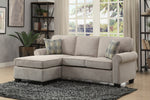 Clumber Sand Fabric Reversible Sectional Sofa