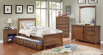 Colin Dark Oak Wood Platform Twin Bed