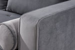 Como 2-Pc Grey Velvet LAF Sectional Sofa