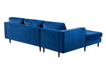 Como 2-Pc Navy Velvet LAF Sectional Sofa