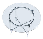 Daire Clear Tempered Glass/Acryl Round Dining Table