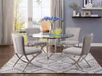 Daire Clear Tempered Glass/Acryl Round Dining Table