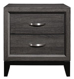 Davi Gray Wood 2-Drawer Nightstand