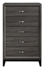 Davi Gray Wood 5-Drawer Chest