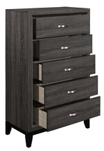 Davi Gray Wood 5-Drawer Chest