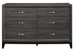 Davi Gray Wood 6-Drawer Dresser