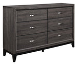 Davi Gray Wood 6-Drawer Dresser