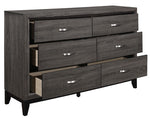 Davi Gray Wood 6-Drawer Dresser