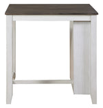 Daye 3-Pc White Wood/Gray Counter Height Table Set