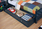 Diane Blue Solid Wood Full Bed with Trundle