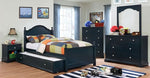 Diane Blue Solid Wood Twin Bed