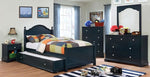 Diane Blue Solid Wood Twin Bed with Trundle